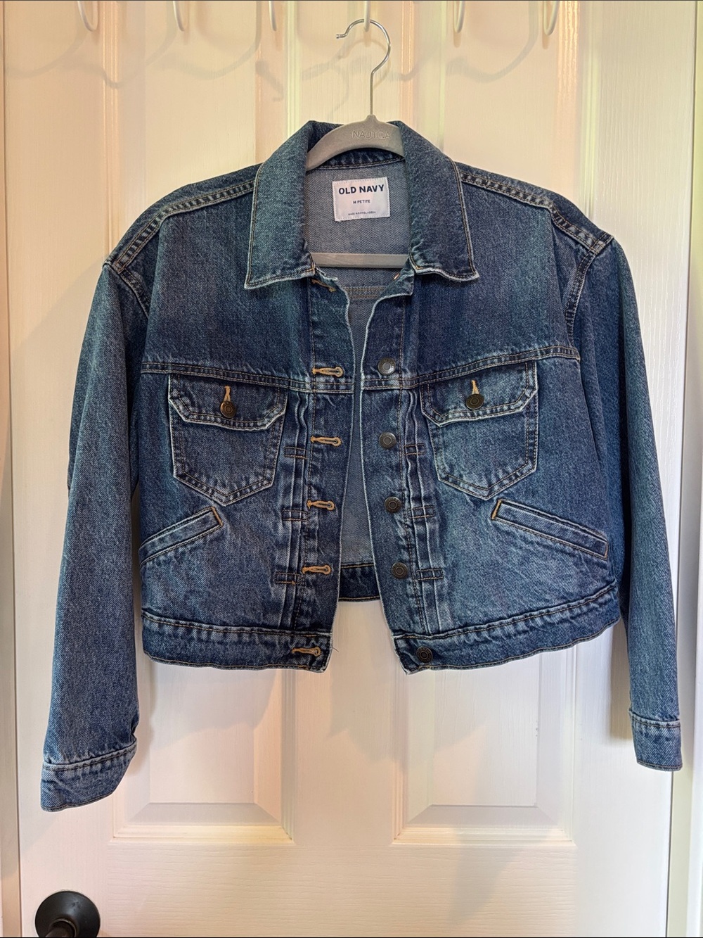 Old Navy Medium Blue Cropped Denim Jacket